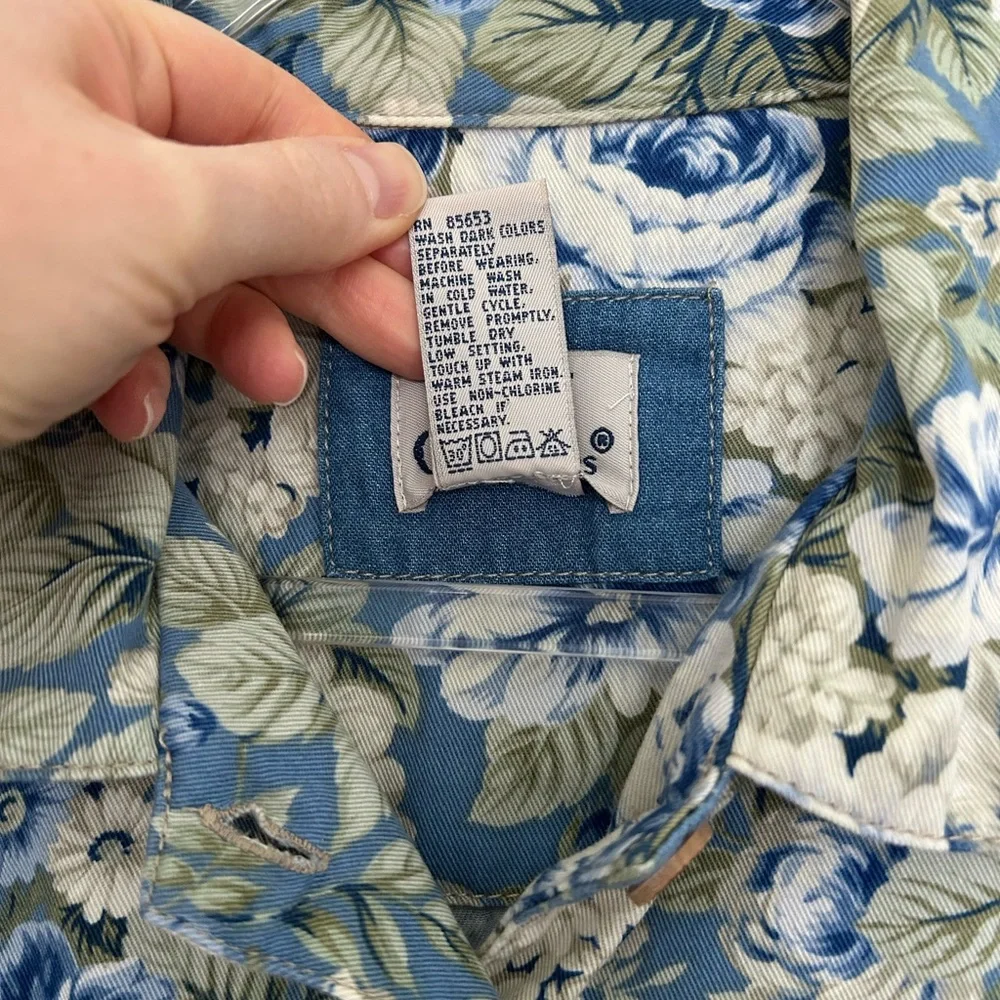 Koret City Blues‎ Rose Print Jacket Size Medium 100% cotton